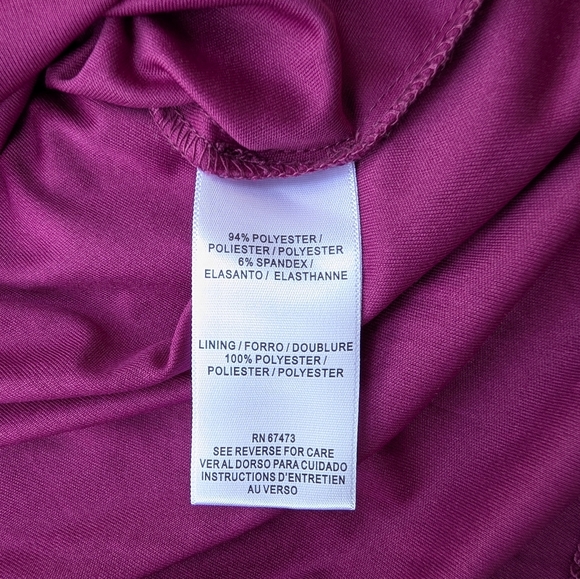 Taylor Women's Purple Plum Velvet V Neck Flutter Sleeve Mini Dress Size 16 - Picture 8 of 10